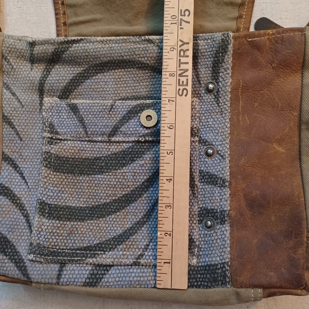 Myra Bag Patchwork Canvas And Leather Shoulder Bag - image 8